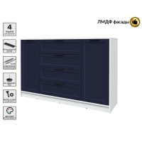 Тумба Тренд КТ-Т160 (Белый ЛДСП/ Индиго ЛМДФ) Ш1600 В1020 Г451